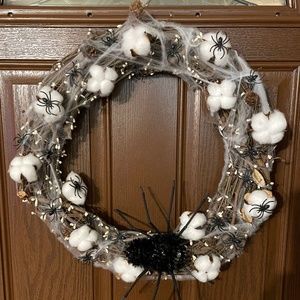 Halloween Spider Web Wreath